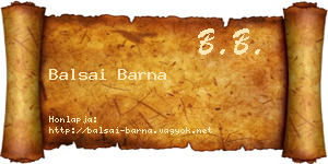 Balsai Barna névjegykártya